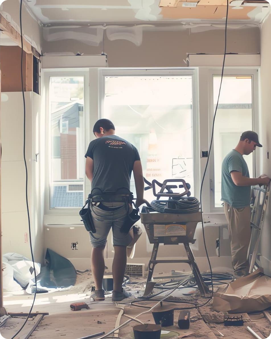 Vakkundige renovateurs aan het werk